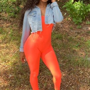 Peach Bandeau Jumpsuit